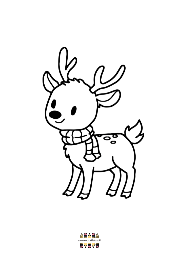 świąteczne kolorowanki renifery do druku dla dzieci