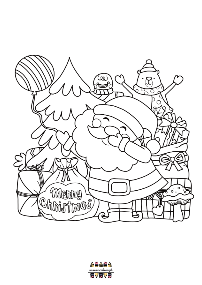 kolorowanki z Mikołajem do druku