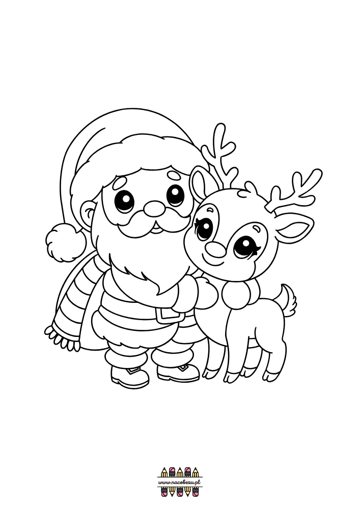 kolorowanki z Mikołajem do druku