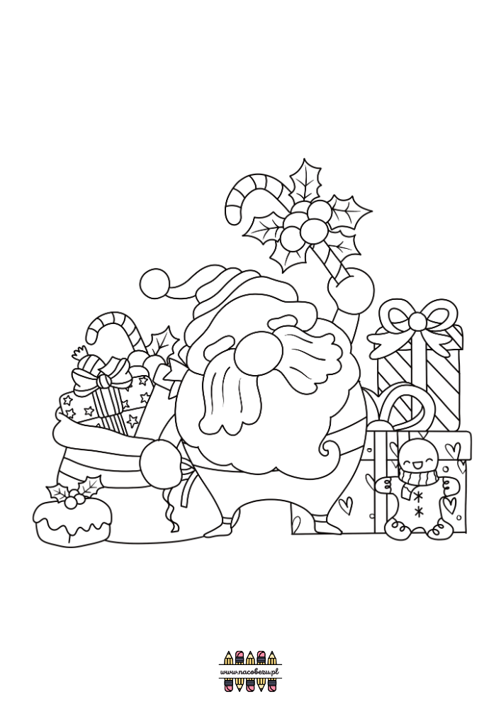 kolorowanki z Mikołajem do druku