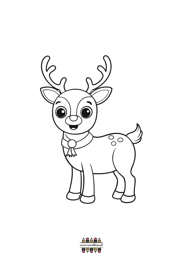 świąteczne kolorowanki renifery do druku dla dzieci