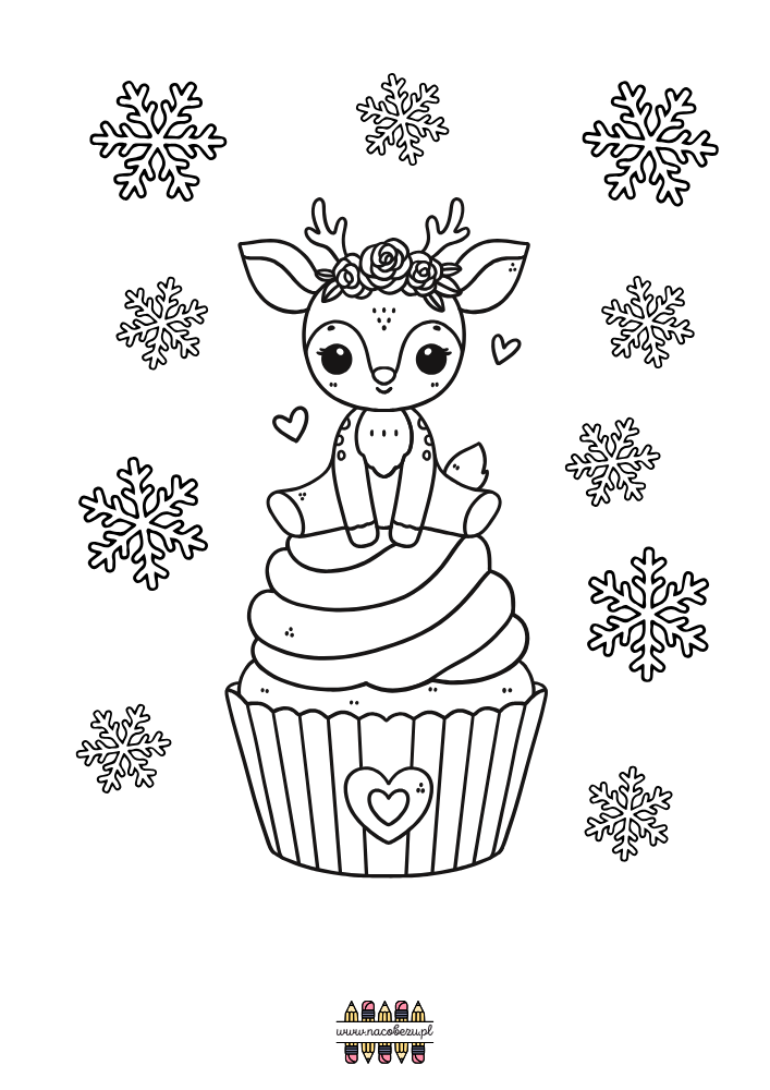 świąteczne kolorowanki renifery do druku dla dzieci