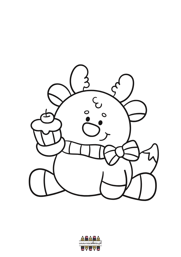 świąteczne kolorowanki renifery do druku dla dzieci