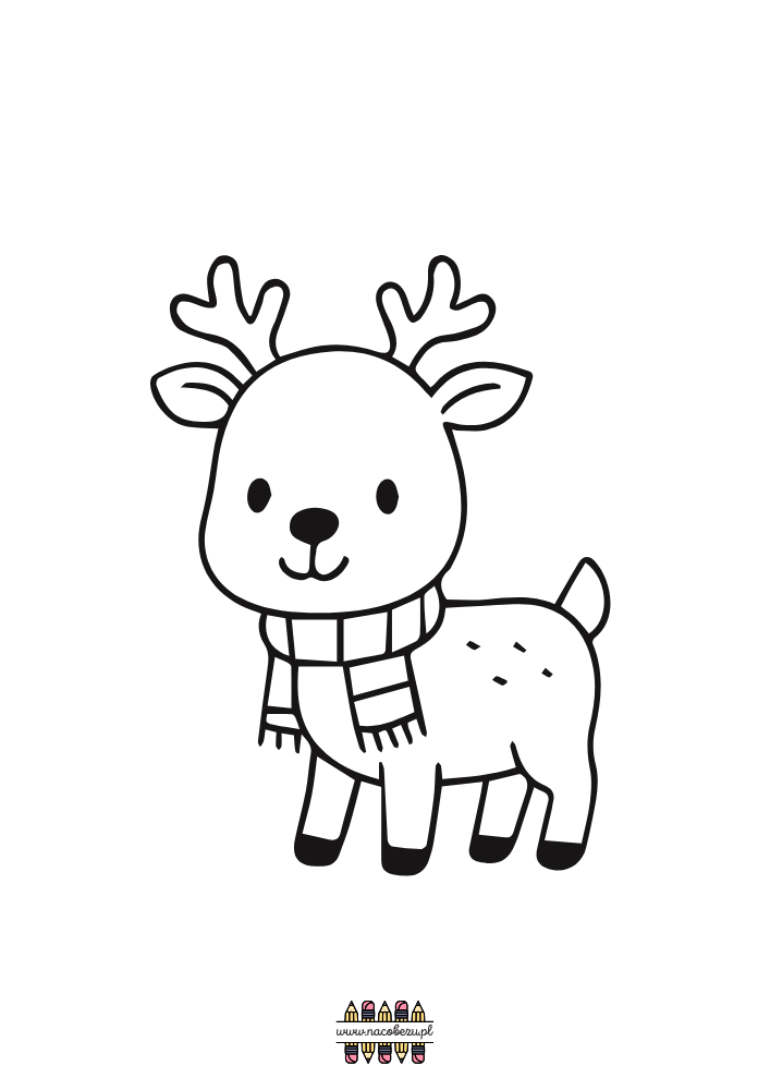 świąteczne kolorowanki renifery do druku dla dzieci