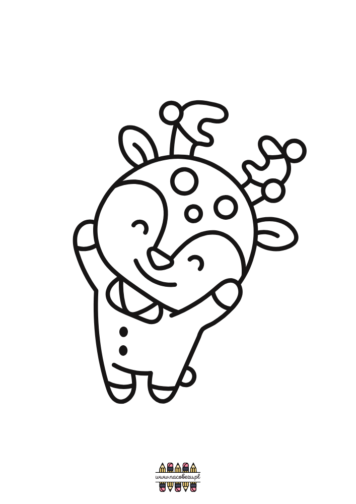 świąteczne kolorowanki renifery do druku dla dzieci