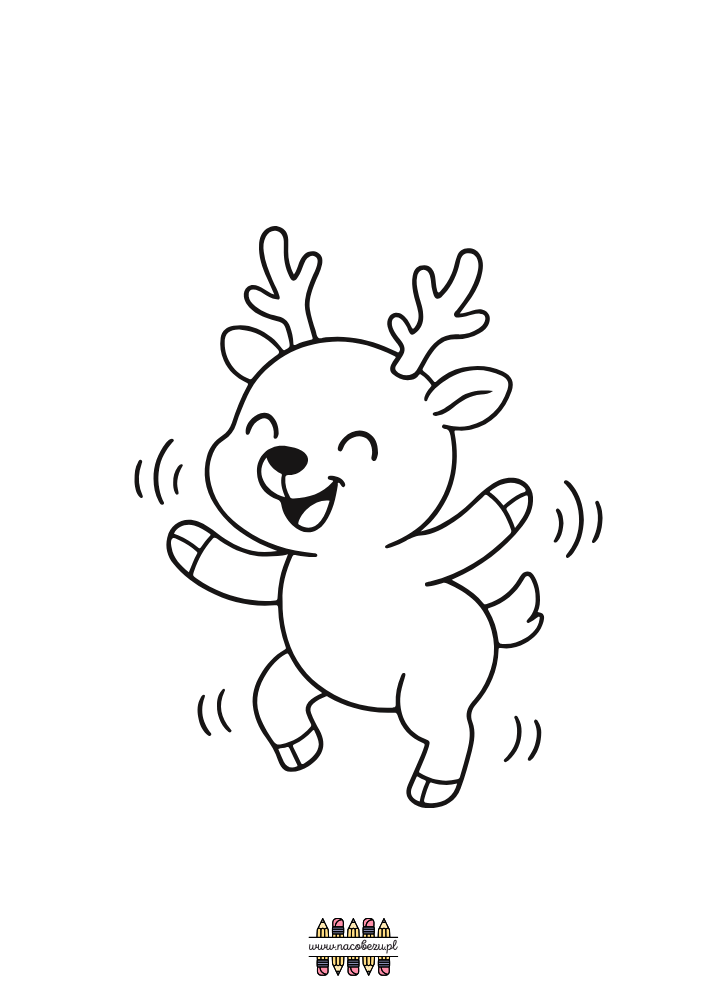 świąteczne kolorowanki renifery do druku dla dzieci