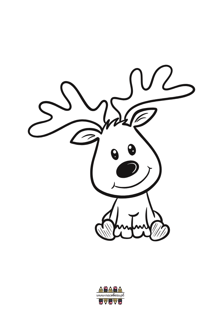 świąteczne kolorowanki renifery do druku dla dzieci