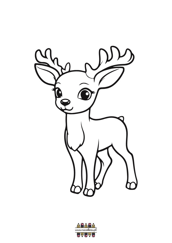 świąteczne kolorowanki renifery do druku dla dzieci