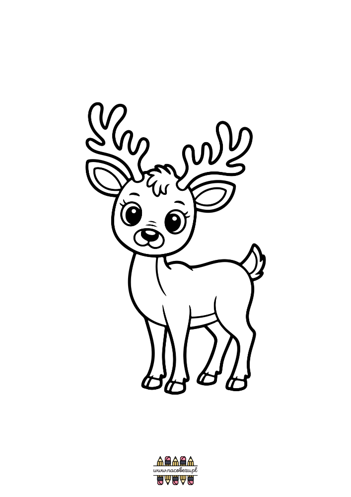 świąteczne kolorowanki renifery do druku dla dzieci