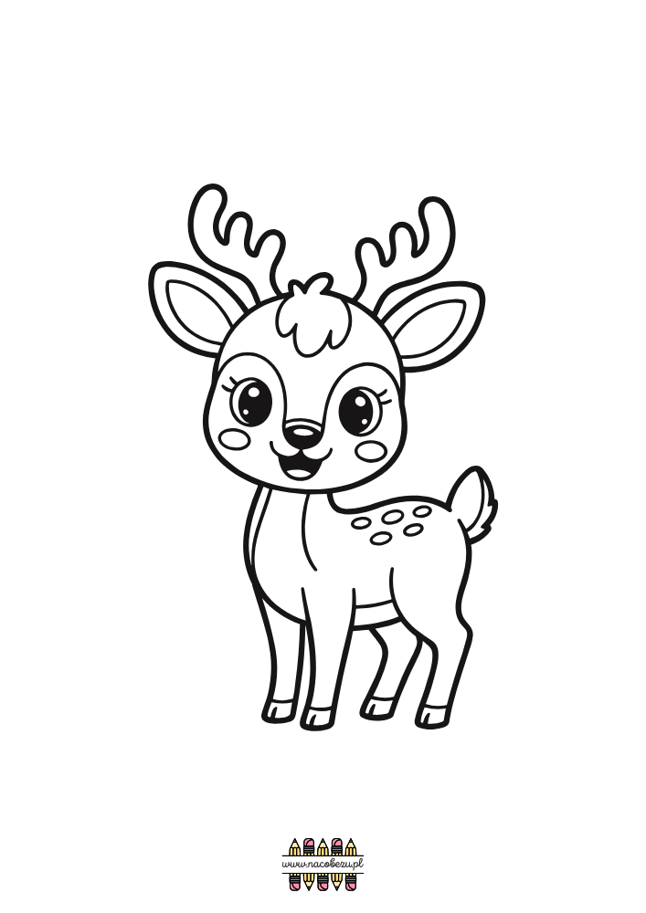 świąteczne kolorowanki renifery do druku dla dzieci