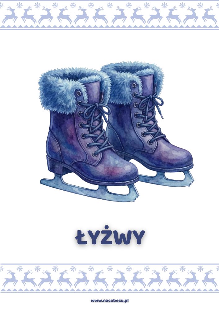 karty edukacyjne zimowe ubrania