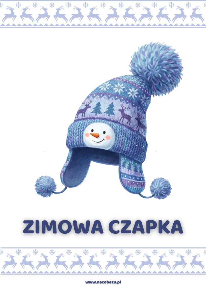 karty edukacyjne zimowe ubrania