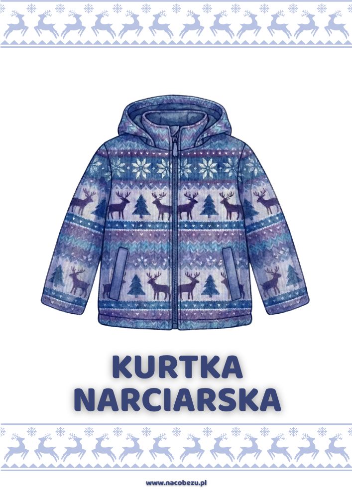 karty edukacyjne zimowe ubrania
