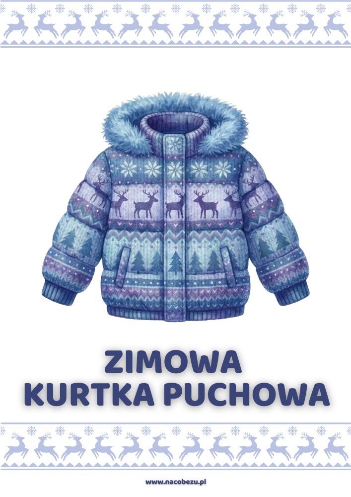 karty edukacyjne zimowe ubrania