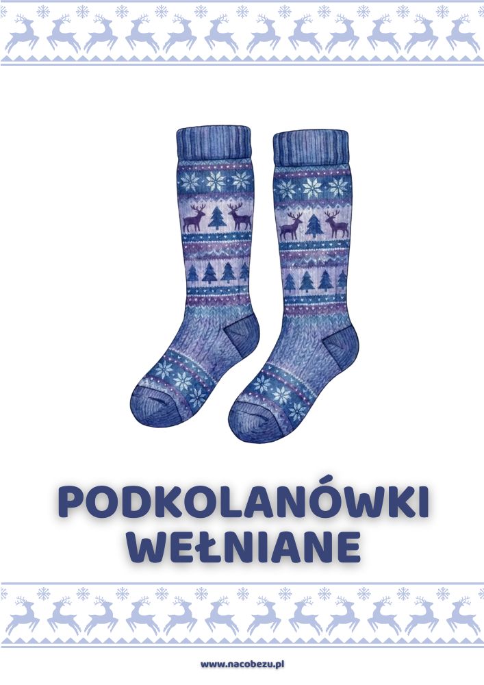 Karty edukacyjne zimowe ubrania i akcesoria