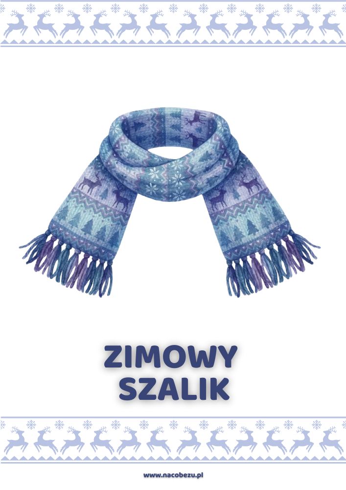 karty edukacyjne zimowe ubrania