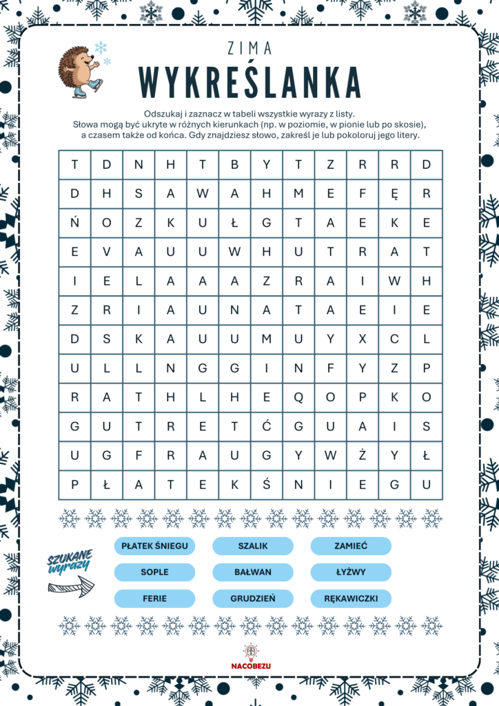 Odszukaj wyrazy zima