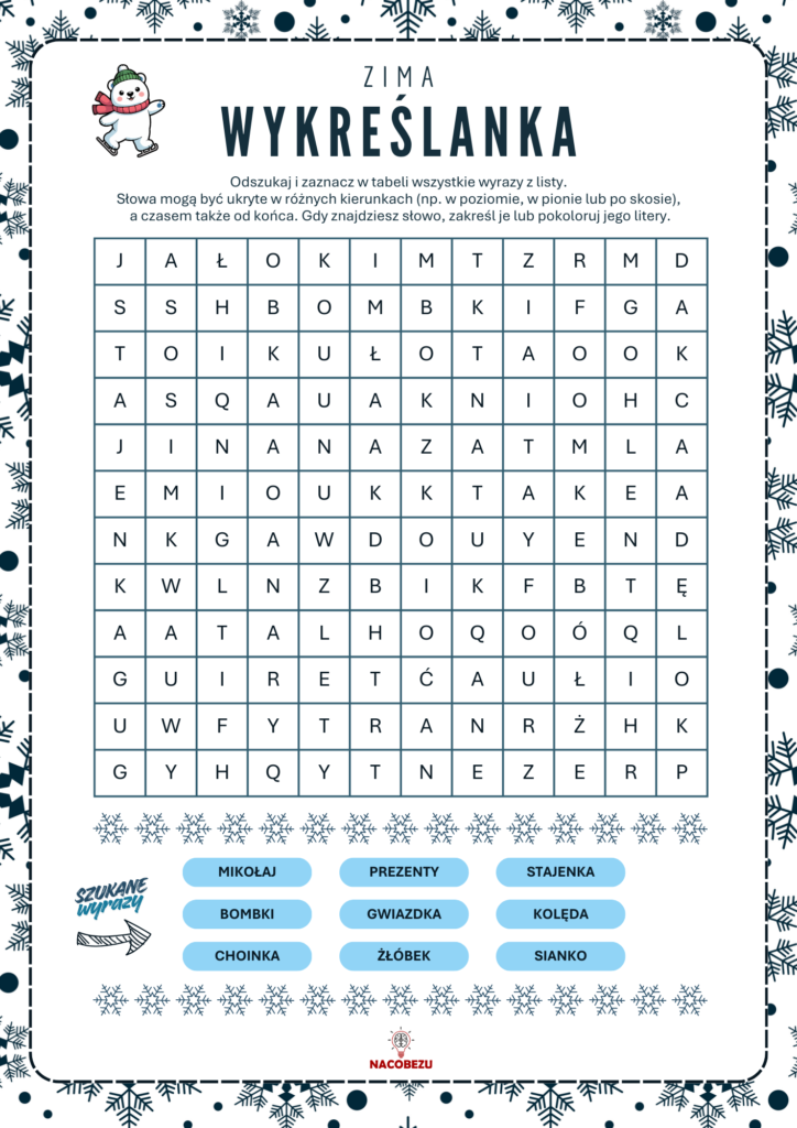 Odszukaj wyrazy zima
