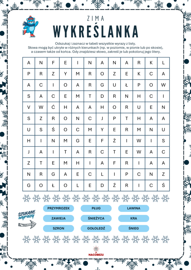 Odszukaj wyrazy zima