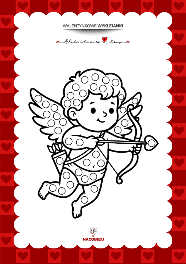 walentynkowe wyklejanki do druku dla dzieci