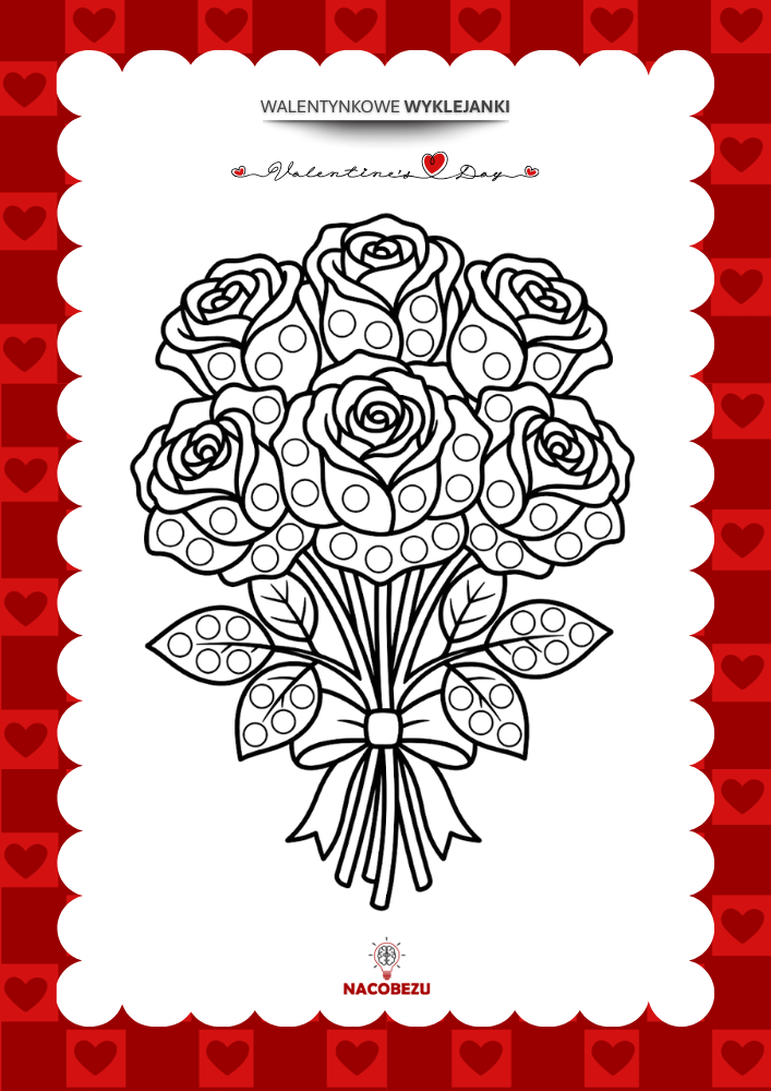 walentynkowe wyklejanki do druku dla dzieci
