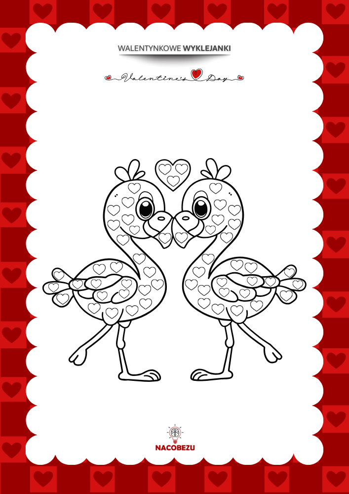 walentynkowe wyklejanki do druku dla dzieci