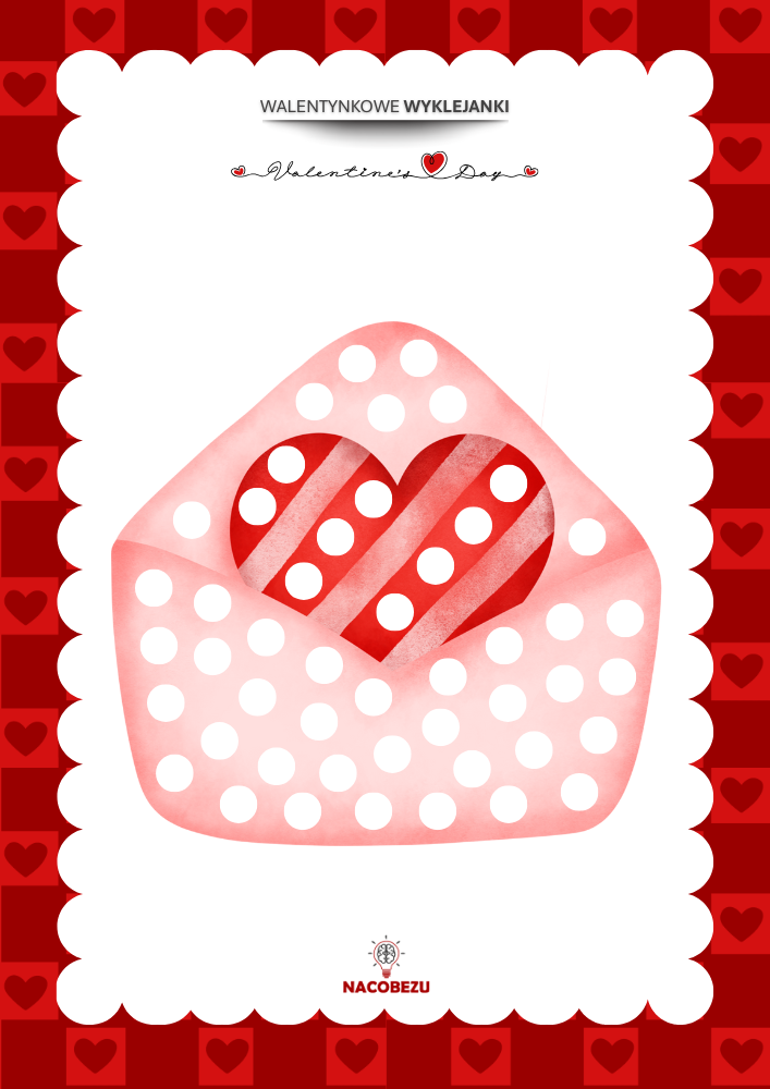 walentynkowe wyklejanki do druku dla dzieci