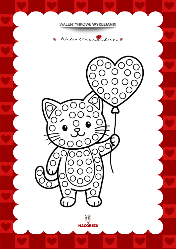 walentynkowe wyklejanki do druku dla dzieci