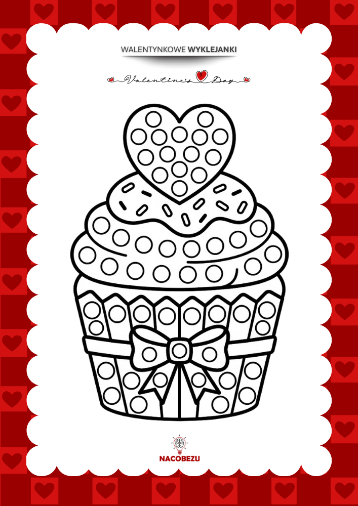 walentynkowe wyklejanki do druku dla dzieci