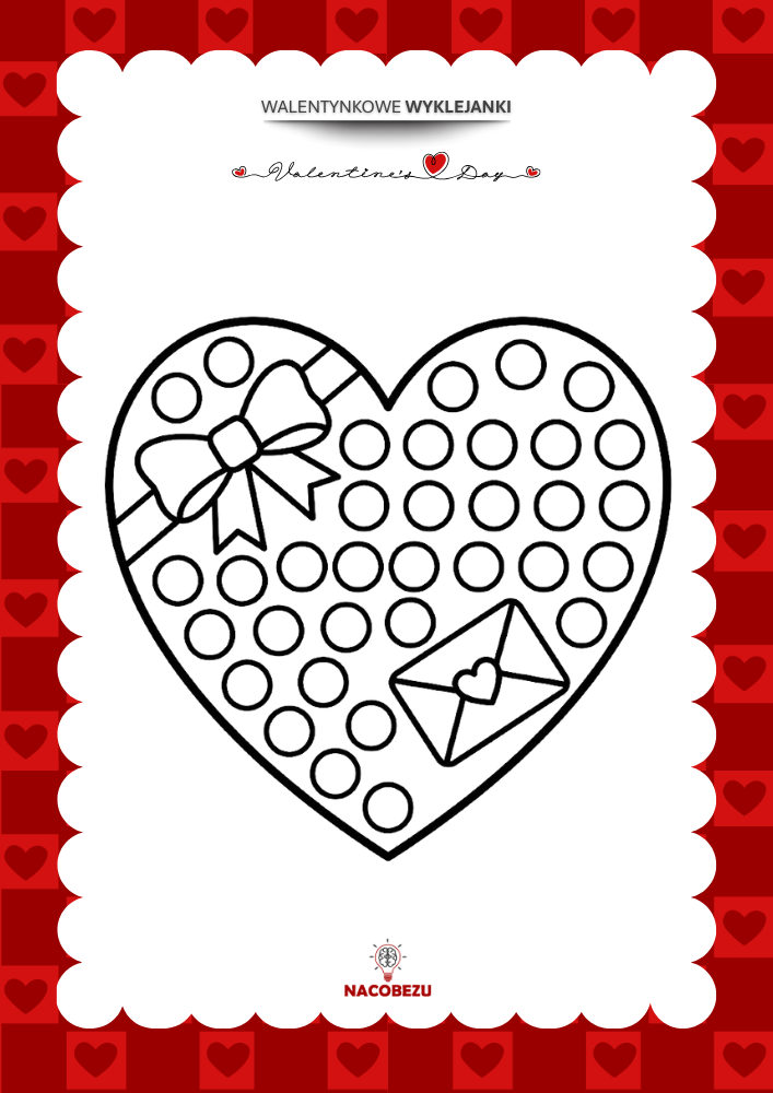 walentynkowe wyklejanki do druku dla dzieci