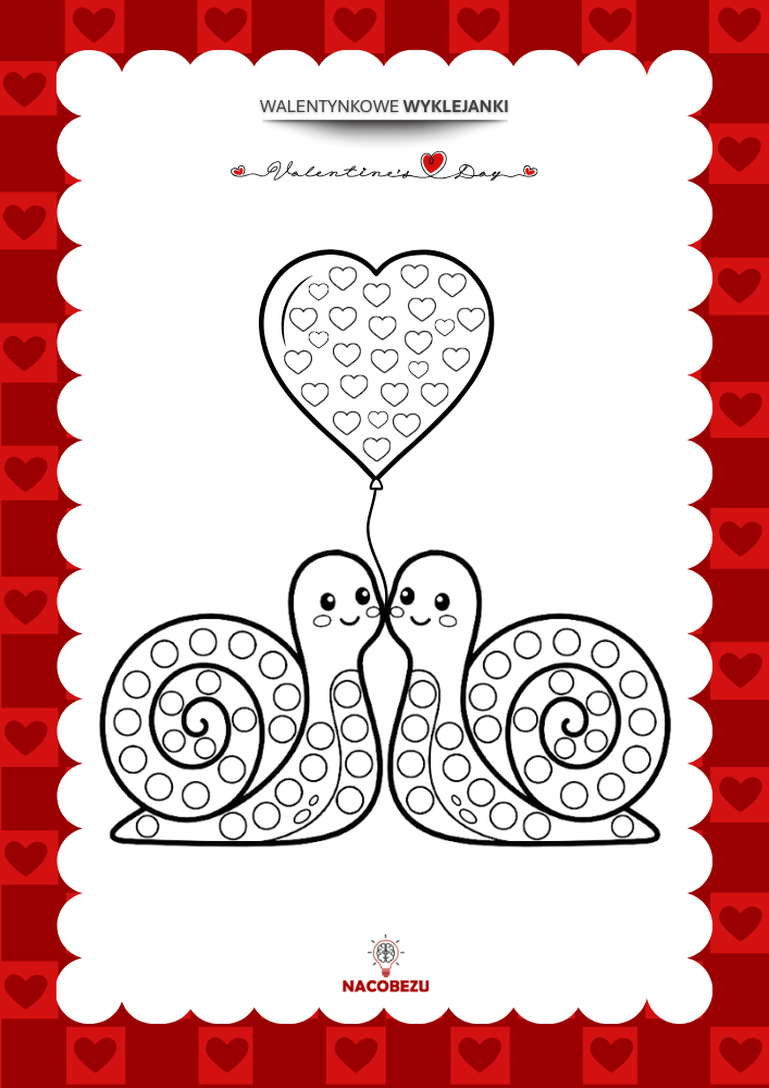 walentynkowe wyklejanki do druku dla dzieci