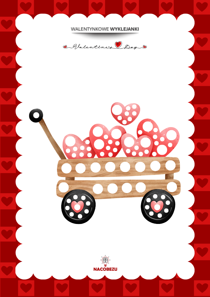 walentynkowe wyklejanki do druku dla dzieci