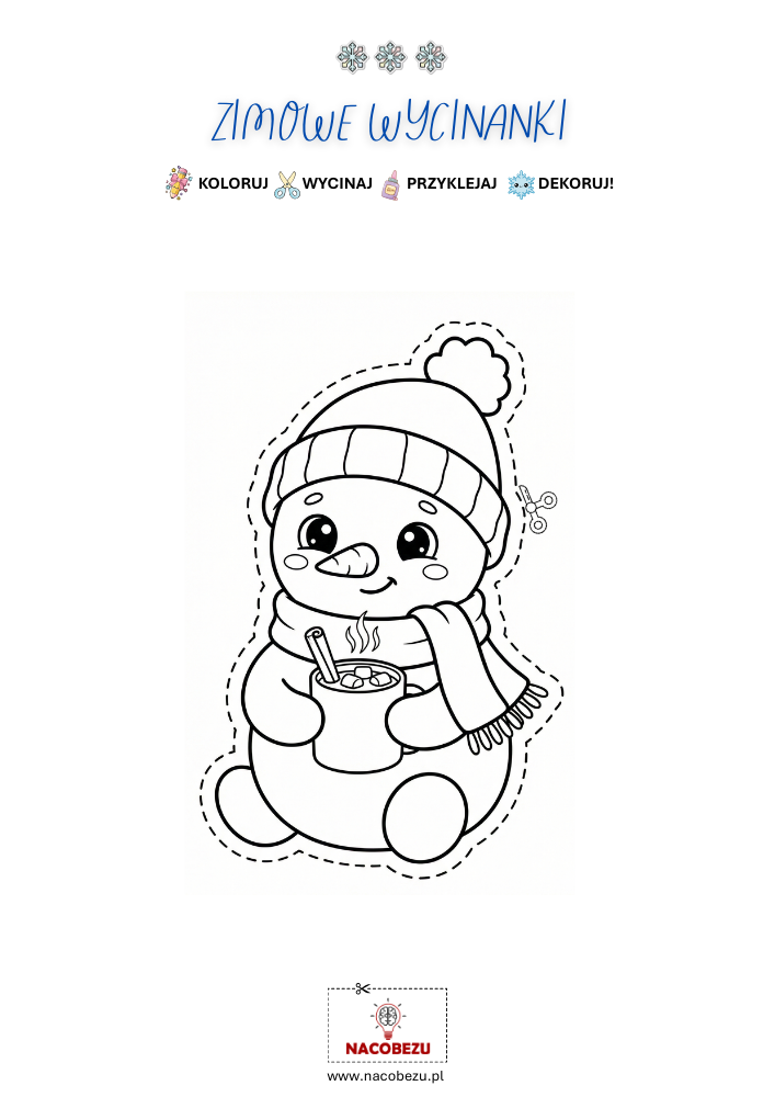 zimowe wycinanki do druku