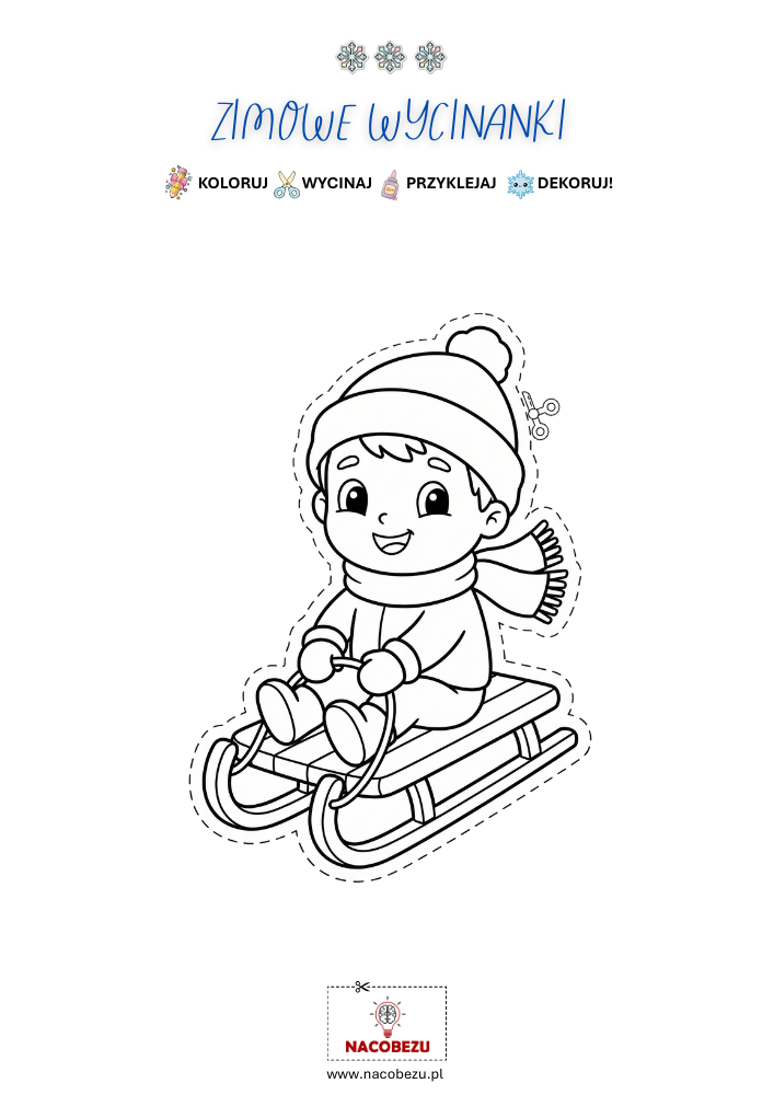 zimowe wycinanki do druku