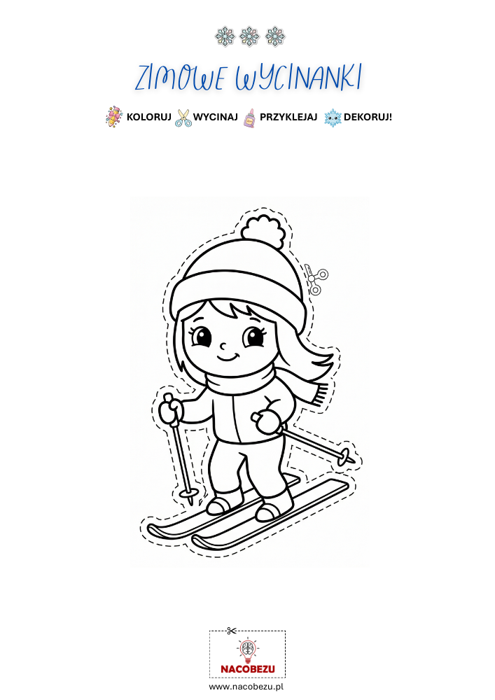 zimowe wycinanki do druku