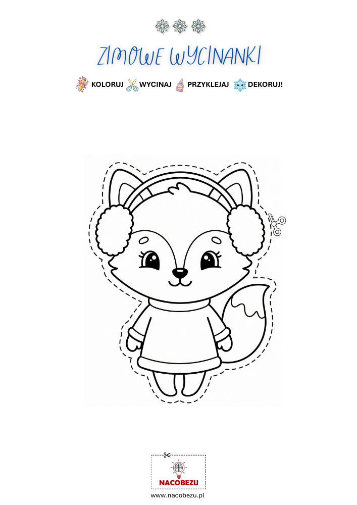 zimowe wycinanki do druku