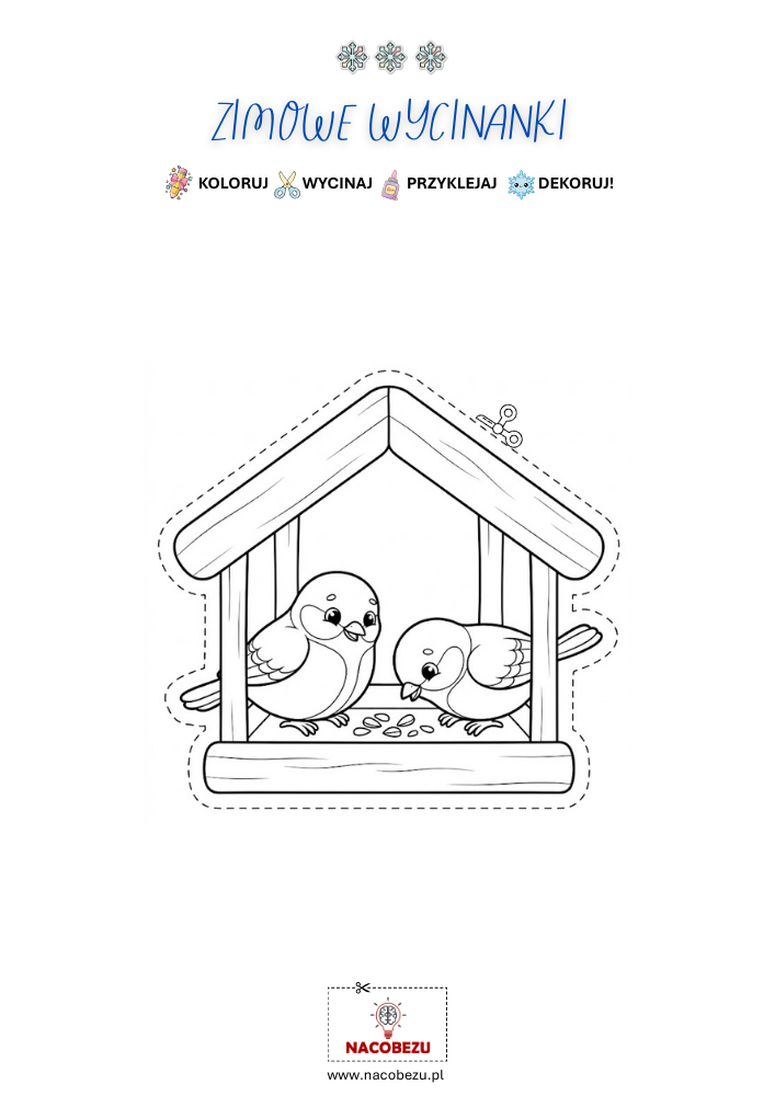 zimowe wycinanki do druku