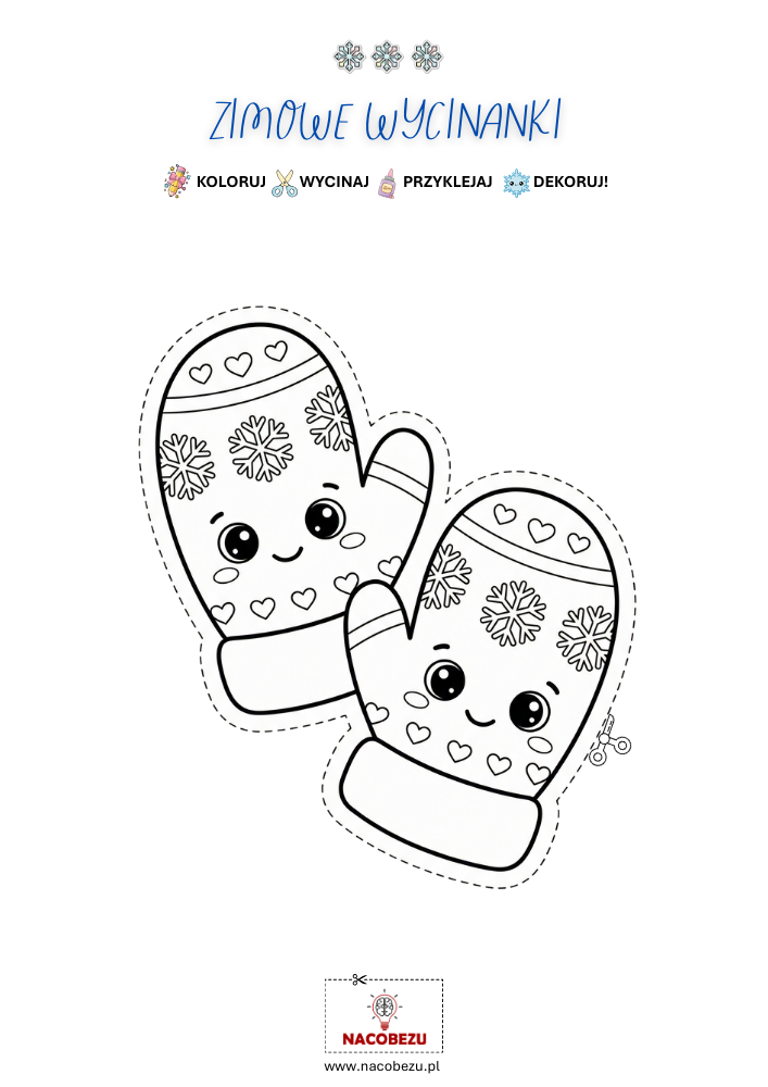zimowe wycinanki do druku
