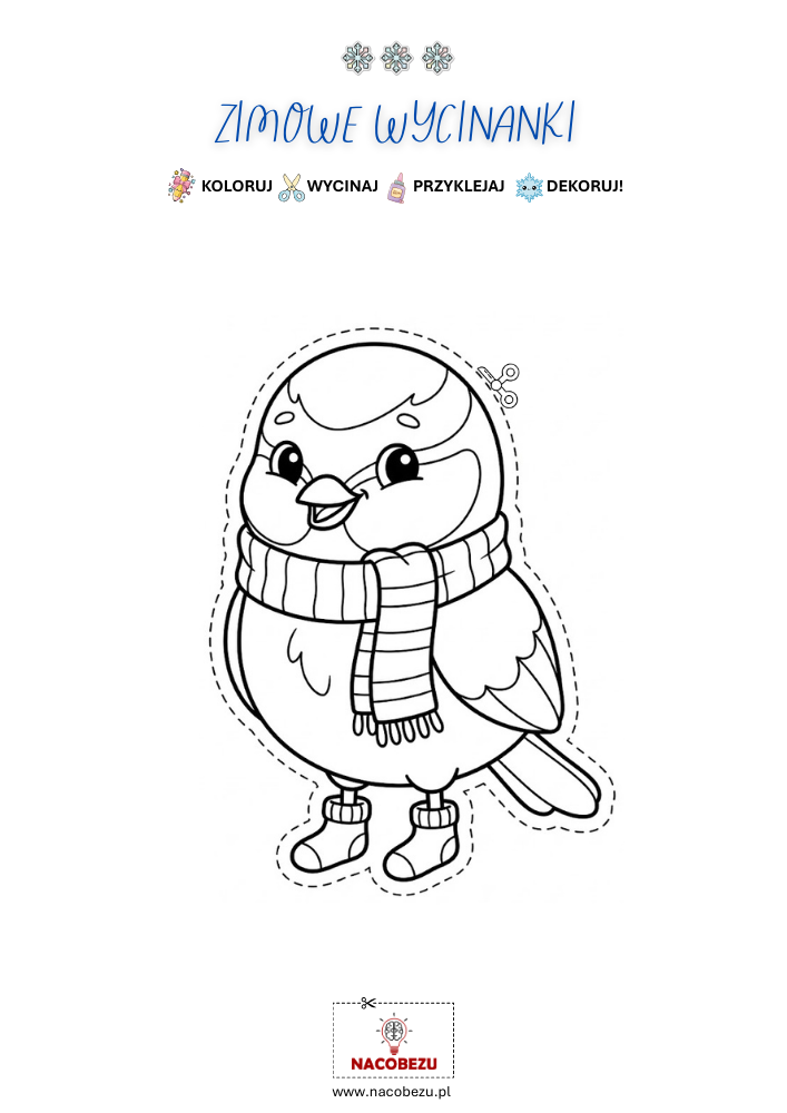 zimowe wycinanki do druku