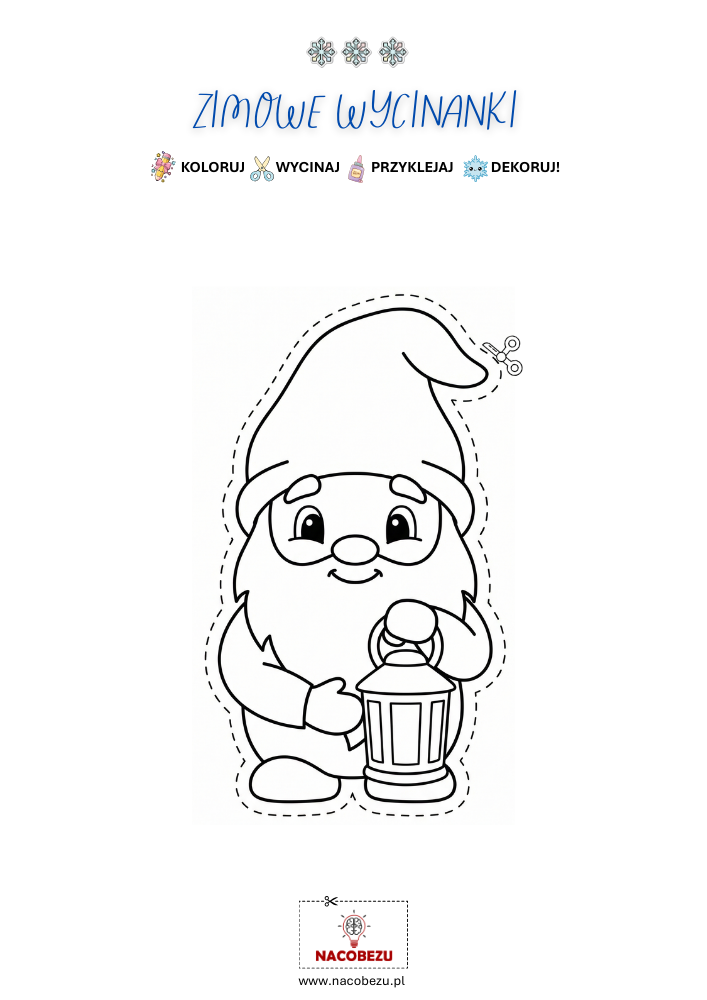 zimowe wycinanki do druku