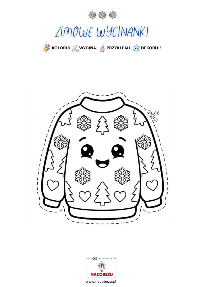zimowe wycinanki do druku