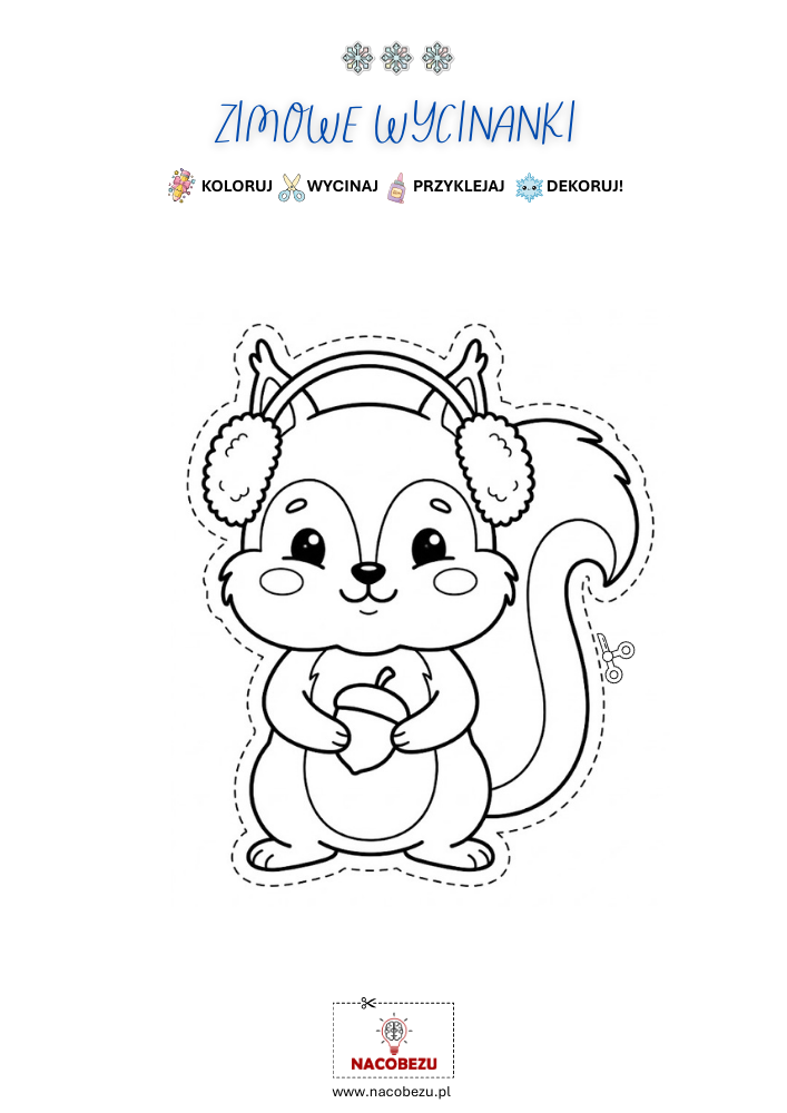 zimowe wycinanki do druku