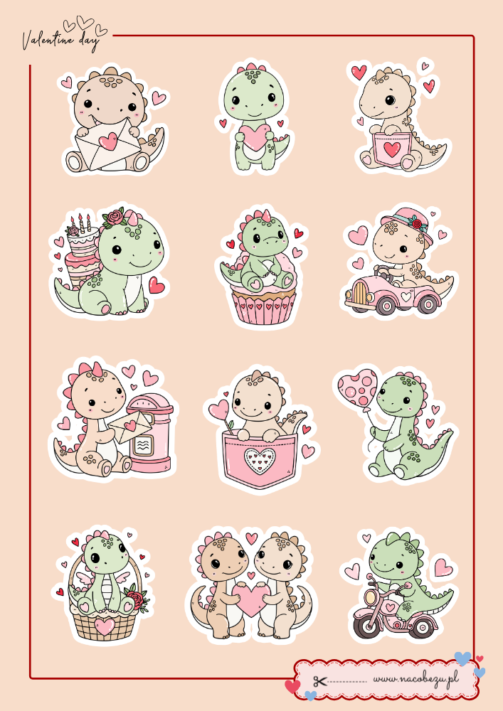 naklejki walentynkowe do druku