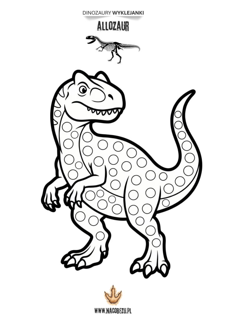 wyklejanki dinozaury do druku