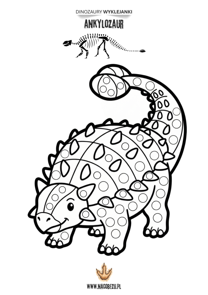 wyklejanki dinozaury do druku