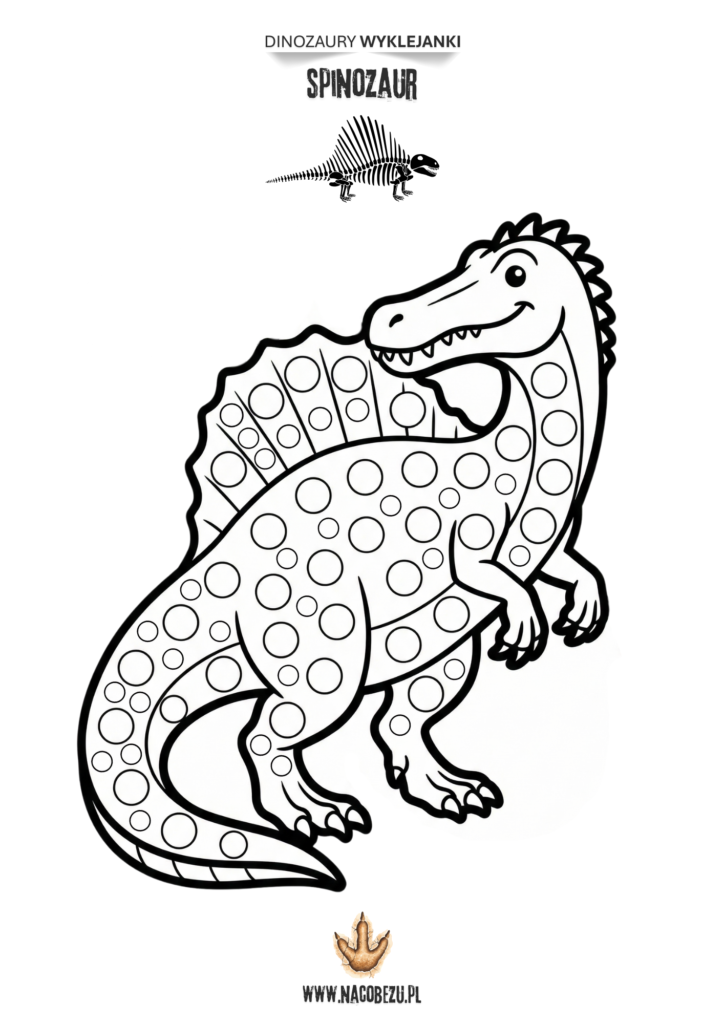 wyklejanki dinozaury do druku