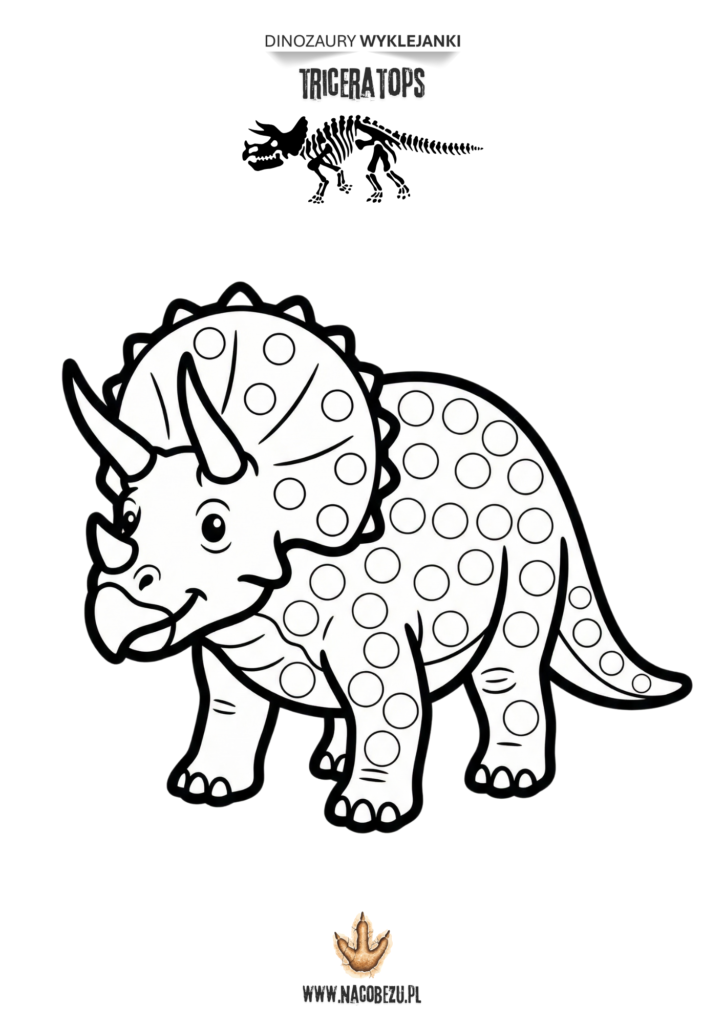 wyklejanki dinozaury do druku