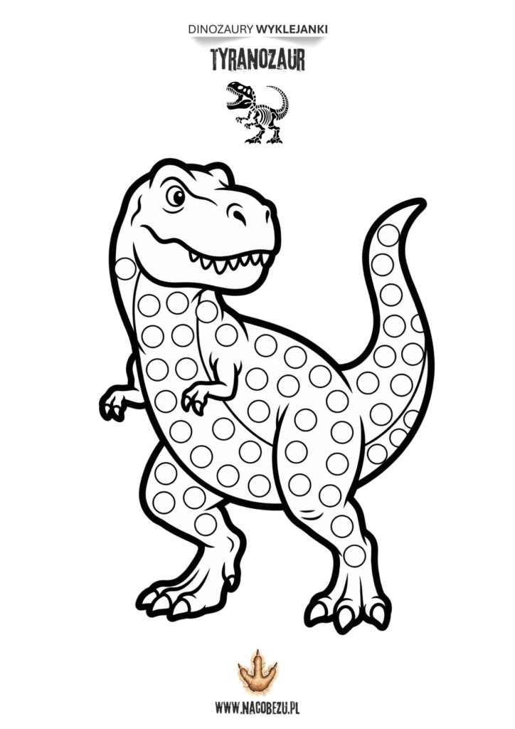 wyklejanki dinozaury do druku