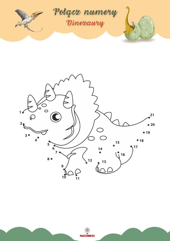 Połącz numery dinozaury