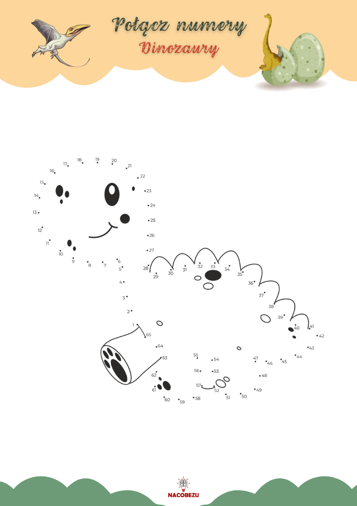 Połącz numery dinozaury